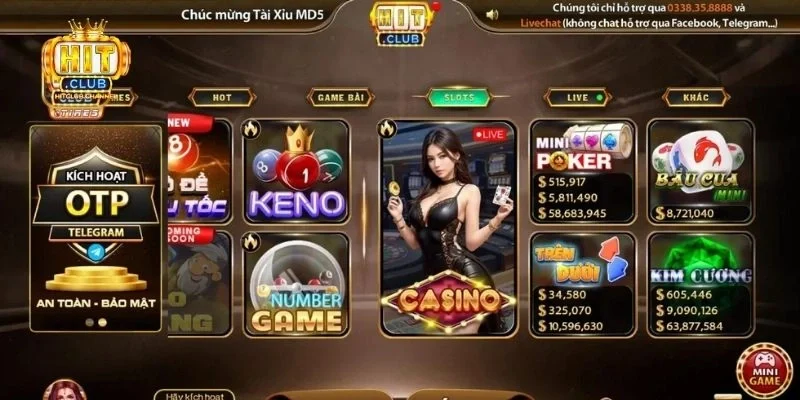 Các trò chơi nổi bật tại nhà cái HitClub